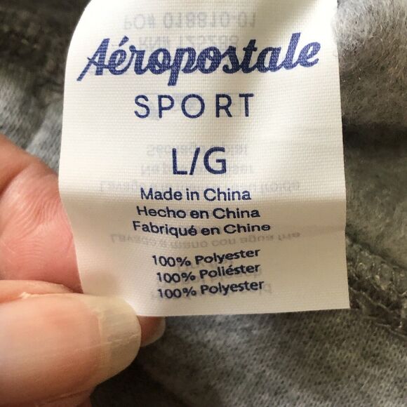 Aeropostale Aero Sport Fleece Crop Hoodie Kangaroo Pocket Drawstring Waist Large - Picture 11 of 13